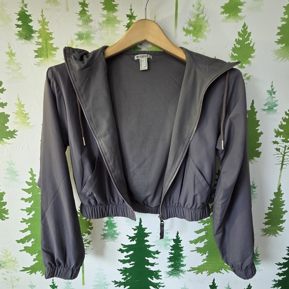 Gray Hooded Women's Lightweight Jacket - Picture 3 of 9